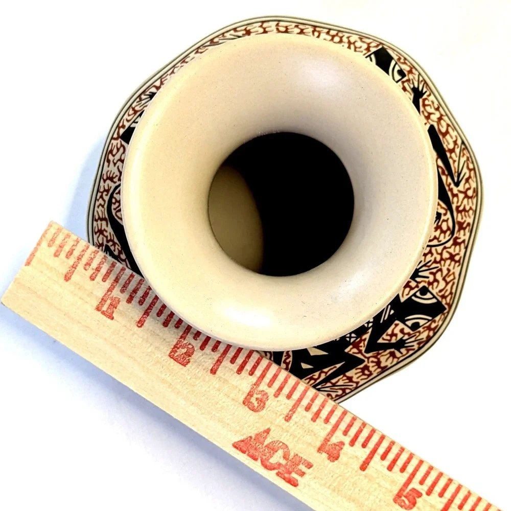 Nancy Heras de Martinez Mata Ortiz Pottery Lizard Mexican Ceramic Signed 4.5